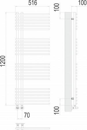 Астра П24 70х1200 Полотенцесушитель  TERMINUS Ижевск - фото 3