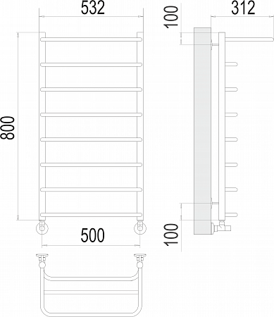 Полка П8 500х800  Полотенцесушитель  TERMINUS Ижевск - фото 3