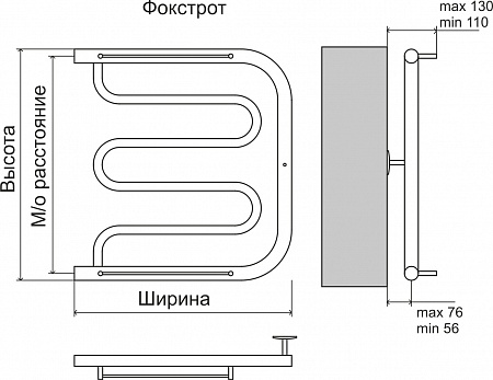 Фокстрот AISI 32х2 500х400 Полотенцесушитель  TERMINUS Ижевск - фото 4