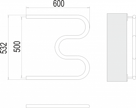 М-обр AISI 32х2 500х600 Полотенцесушитель  TERMINUS Ижевск - фото 3