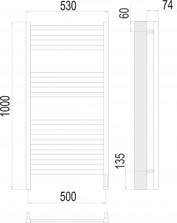 Енисей П12 500х1000  электро (sensor quick touch) Полотенцесушитель TERMINUS  Ижевск - фото 3