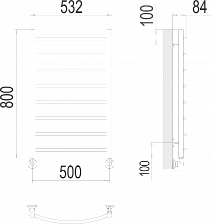 Классик П8 500х800 Полотенцесушитель  TERMINUS Ижевск - фото 3