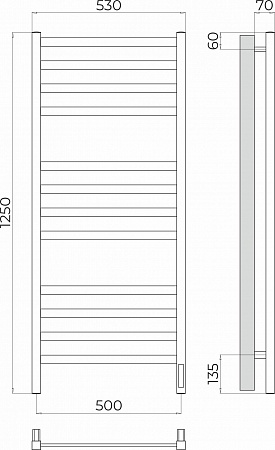 Ното П12 500х1250 Электро (quick touch) Полотенцесушитель TERMINUS Ижевск - фото 3