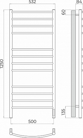 Классик П12 500х1250 Электро (quick touch) Полотенцесушитель TERMINUS Ижевск - фото 3