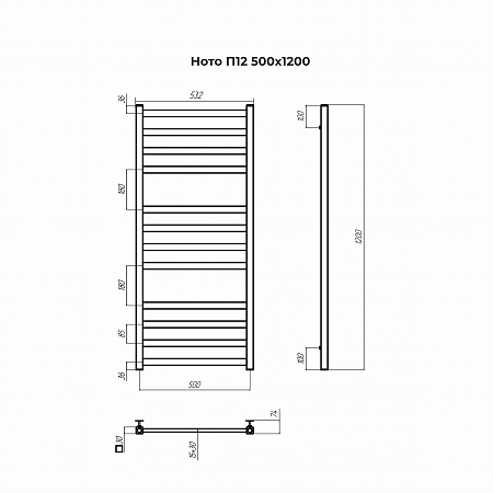 Ното П12 500х1200 Полотенцесушитель TERMINUS Ижевск - фото 3