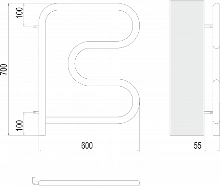 Электро 25 F-обр 600х600 поворотный Полотенцесушитель TERMINUS Ижевск - фото 3