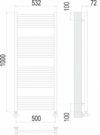 Аврора П20 500х1000 Полотенцесушитель  TERMINUS Ижевск - фото 3