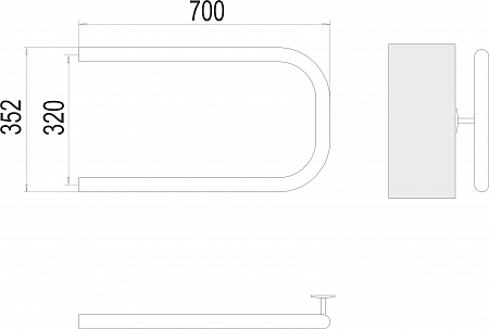 П-обр AISI 32х2 320х700 Полотенцесушитель  TERMINUS Ижевск - фото 3