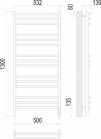 Прато П15 500х1300 электро (sensor quick touch) Полотенцесушитель  TERMINUS Ижевск - фото 3