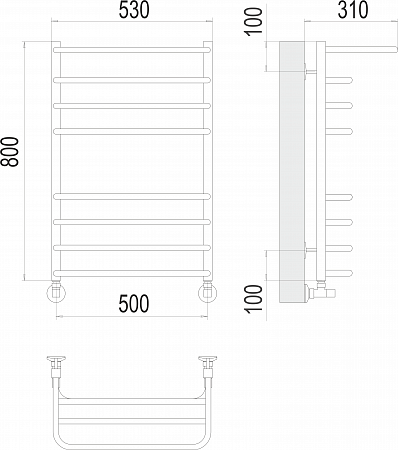 Арктур П8 500х800 Полотенцесушитель  TERMINUS Ижевск - фото 3