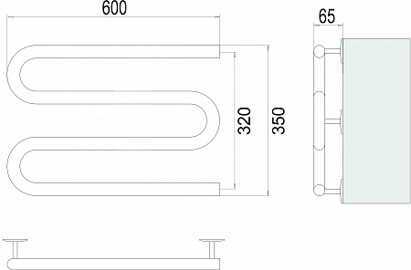 Электро 25 М-обр 600х350 Полотенцесушитель  TERMINUS Ижевск - фото 3