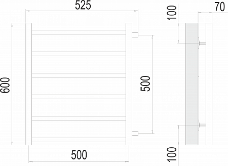 Вега П6 500х600 бп500 Полотенцесушитель  TERMINUS Ижевск - фото 3