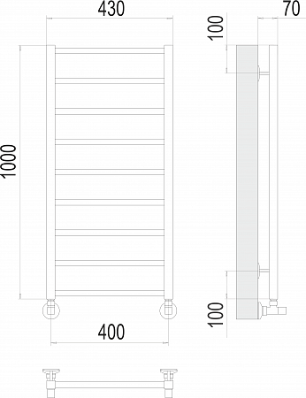 Контур П9 400х1000 Полотенцесушитель  TERMINUS Ижевск - фото 3