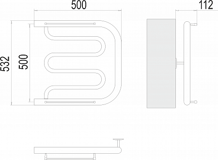 Фокстрот БШ 500х500 Полотенцесушитель  TERMINUS Ижевск - фото 3